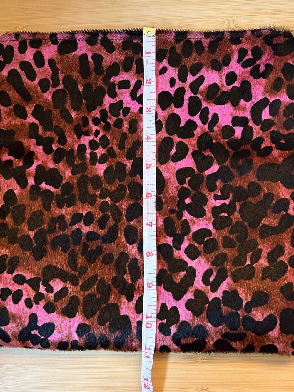 Trina Turk Pony Hair Pink Leopard Animal Print Envelope Clutch Handbag SEE PICS - Picture 10 of 10
